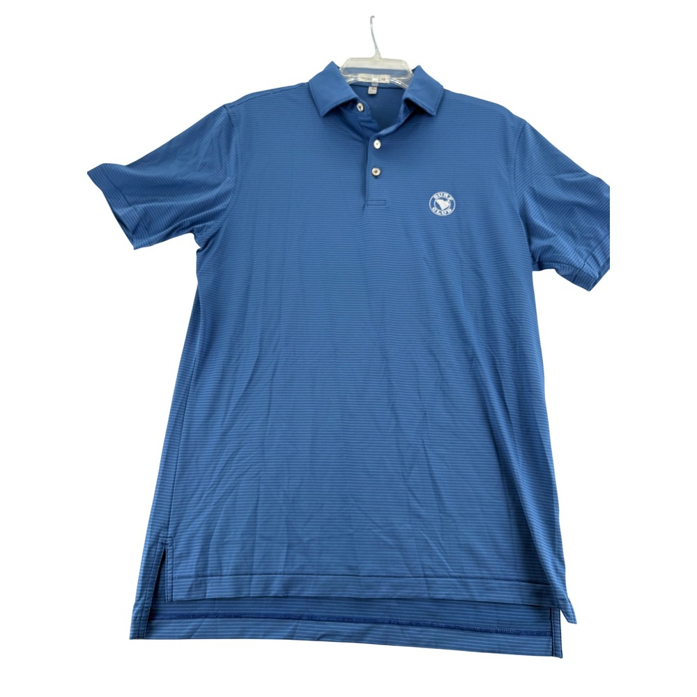 Peter Millar Mens Polo Shirt S Blue Summer Comfort Surf Club Stripe Golf